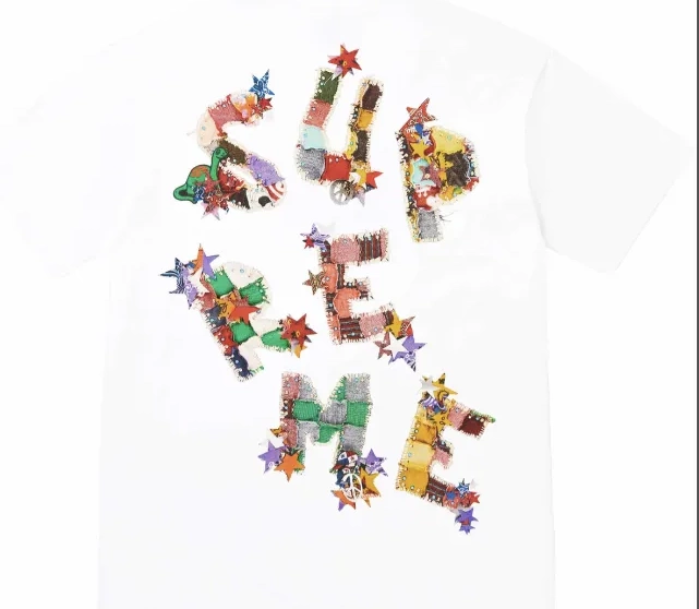 T-shirt Black Back Printed XL Logo M L Tee and White 24SS S Patchwork Letter Color 0925